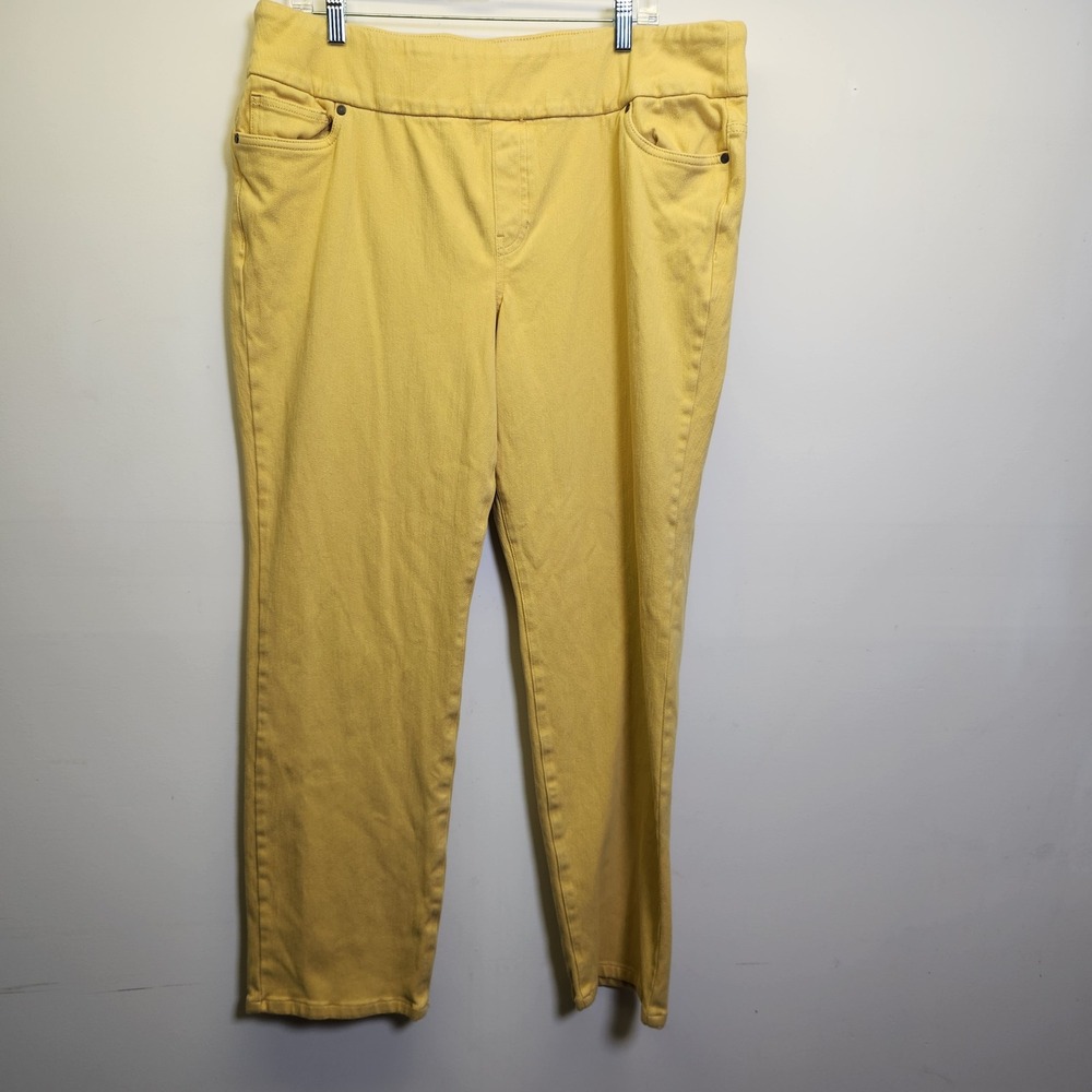 Coldwater Creek Knit Denim Mid Rise Straight Leg 18 Pull On Ankle Jeans Comfort